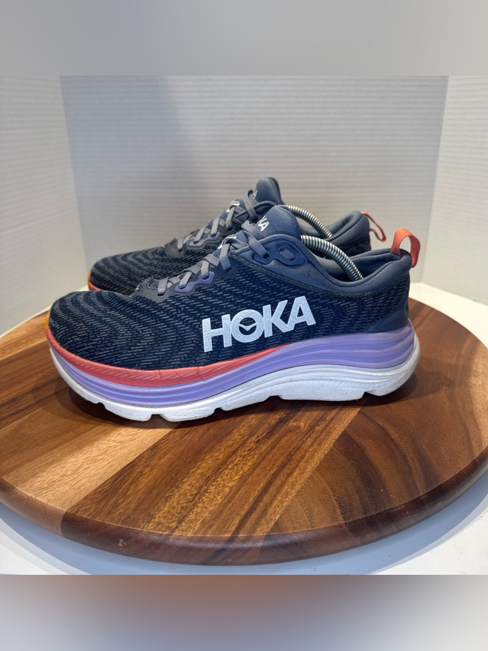 Hoka Women's Gaviota 5 Running Shoe Size 8.5D Anchor Grapefruit - Picture 4 of 9